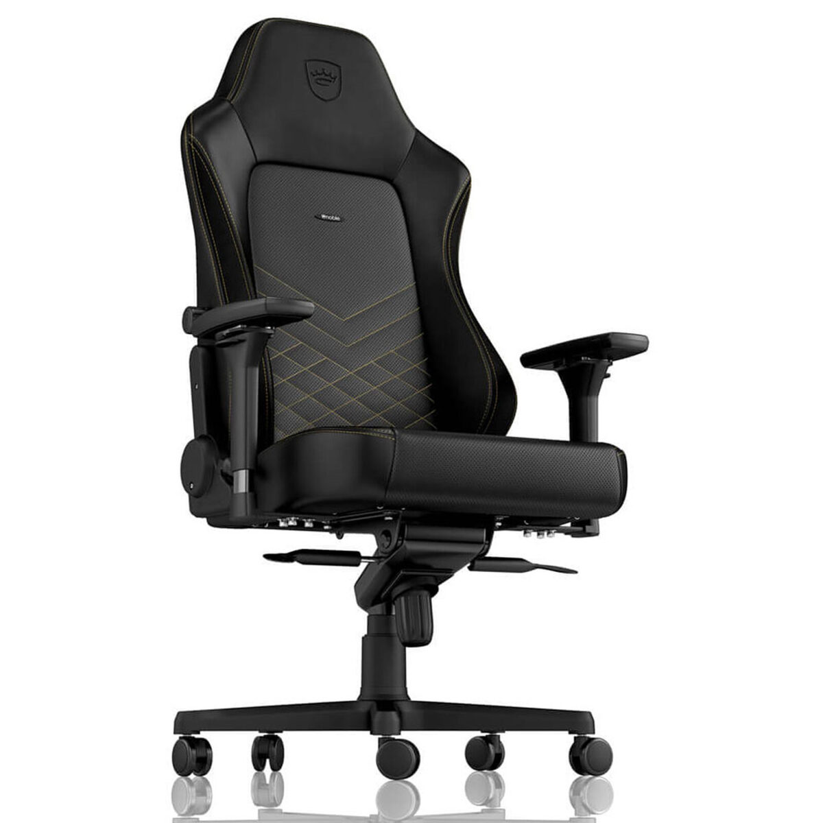 Noblechairs HERO (Noir/Or) - Siège en similicuir avec dossier inclinable à 135° et accoudoirs 4D pour gamer – Image 5