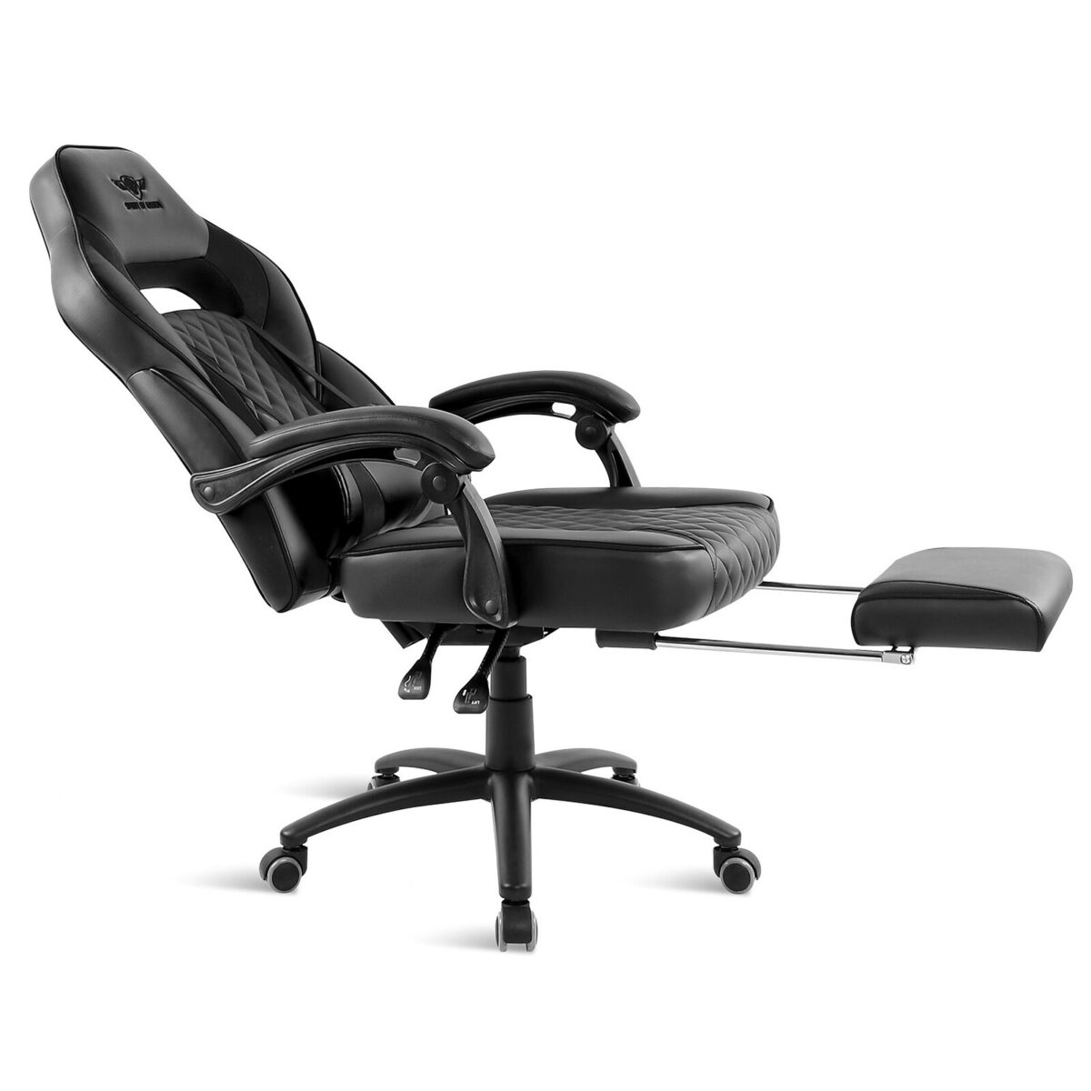 Spirit of Gamer Mustang Noir - Siège en similicuir pour gamer avec dossier réglable à 160°, repose-jambes et accoudoirs fixes – Image 3