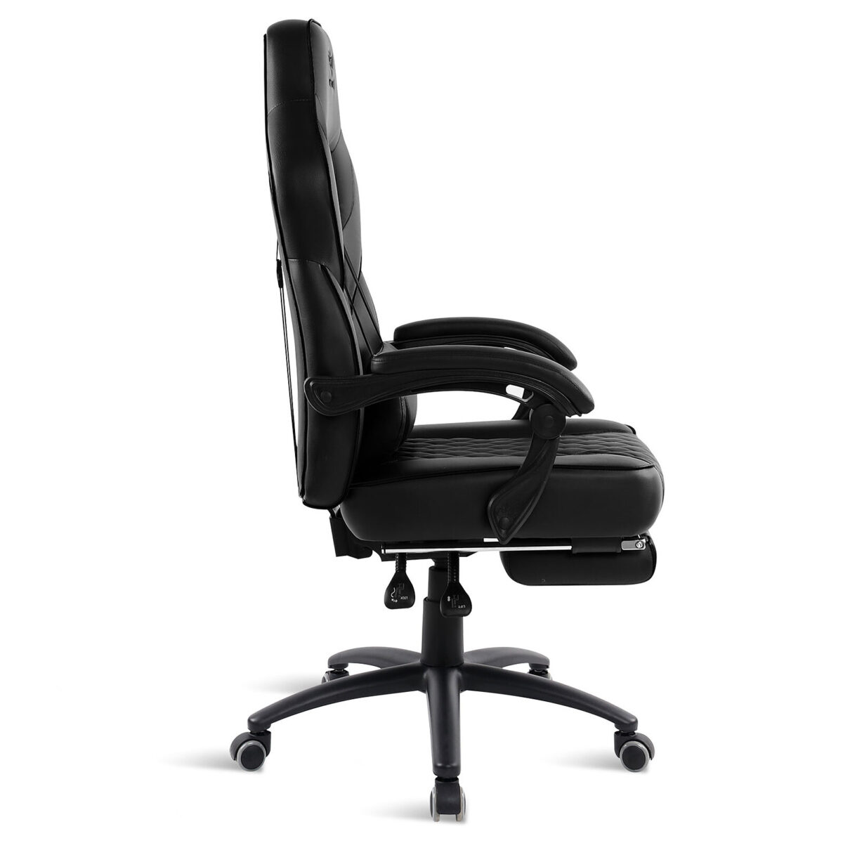 Spirit of Gamer Mustang Noir - Siège en similicuir pour gamer avec dossier réglable à 160°, repose-jambes et accoudoirs fixes – Image 4