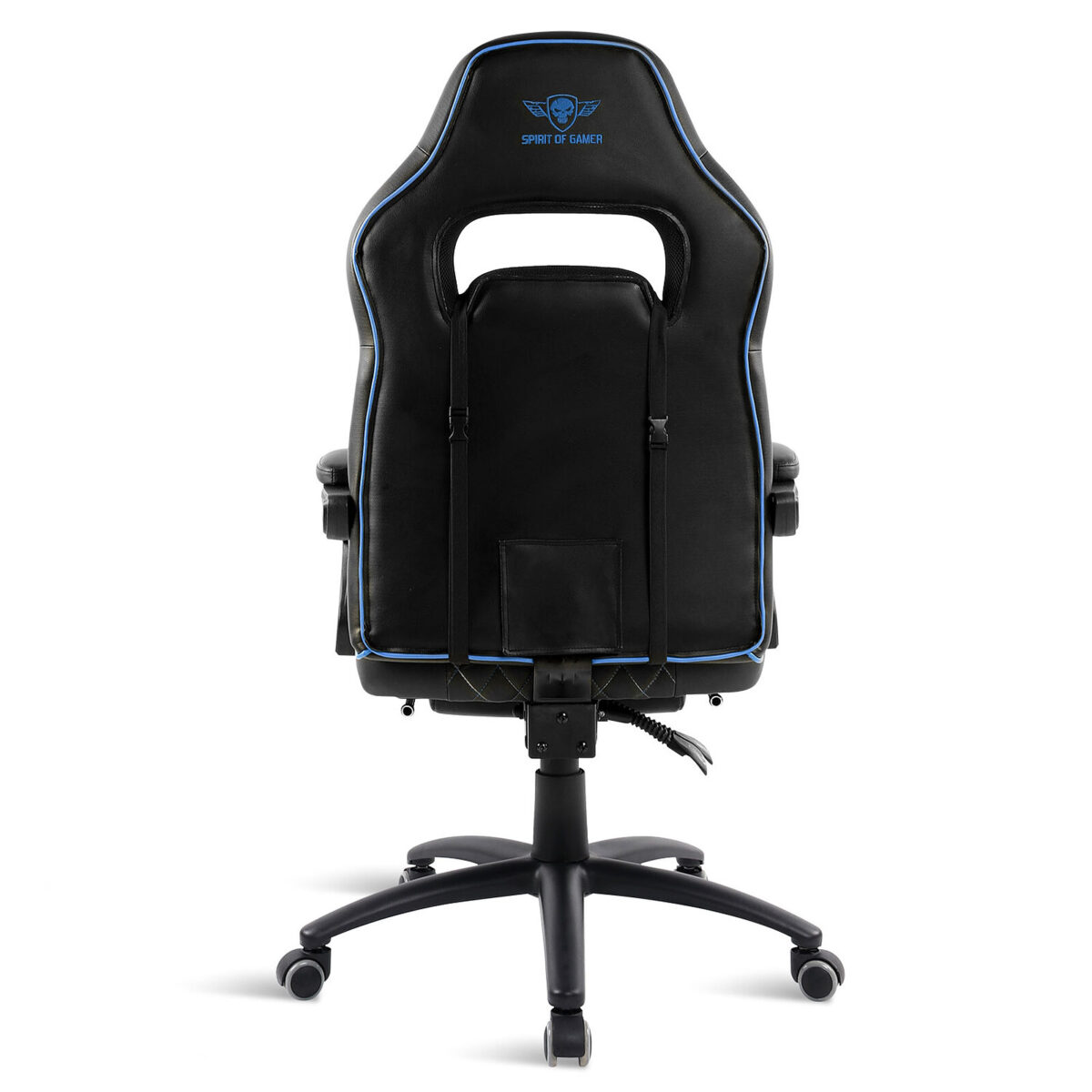 Spirit of Gamer Mustang Bleu - Siège en similicuir pour gamer avec dossier réglable à 160°, repose-jambes et accoudoirs fixes – Image 2