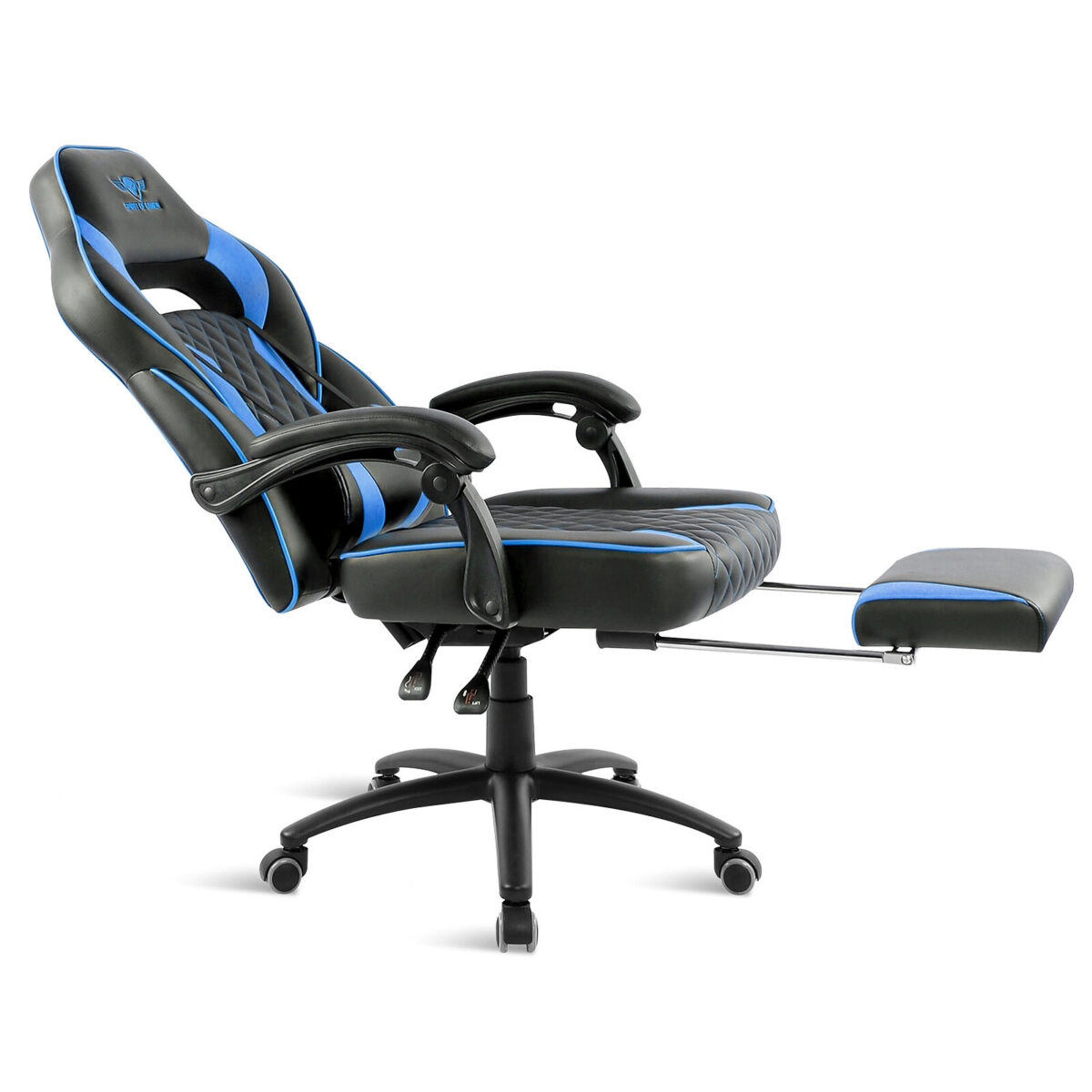 Spirit of Gamer Mustang Bleu - Siège en similicuir pour gamer avec dossier réglable à 160°, repose-jambes et accoudoirs fixes – Image 3
