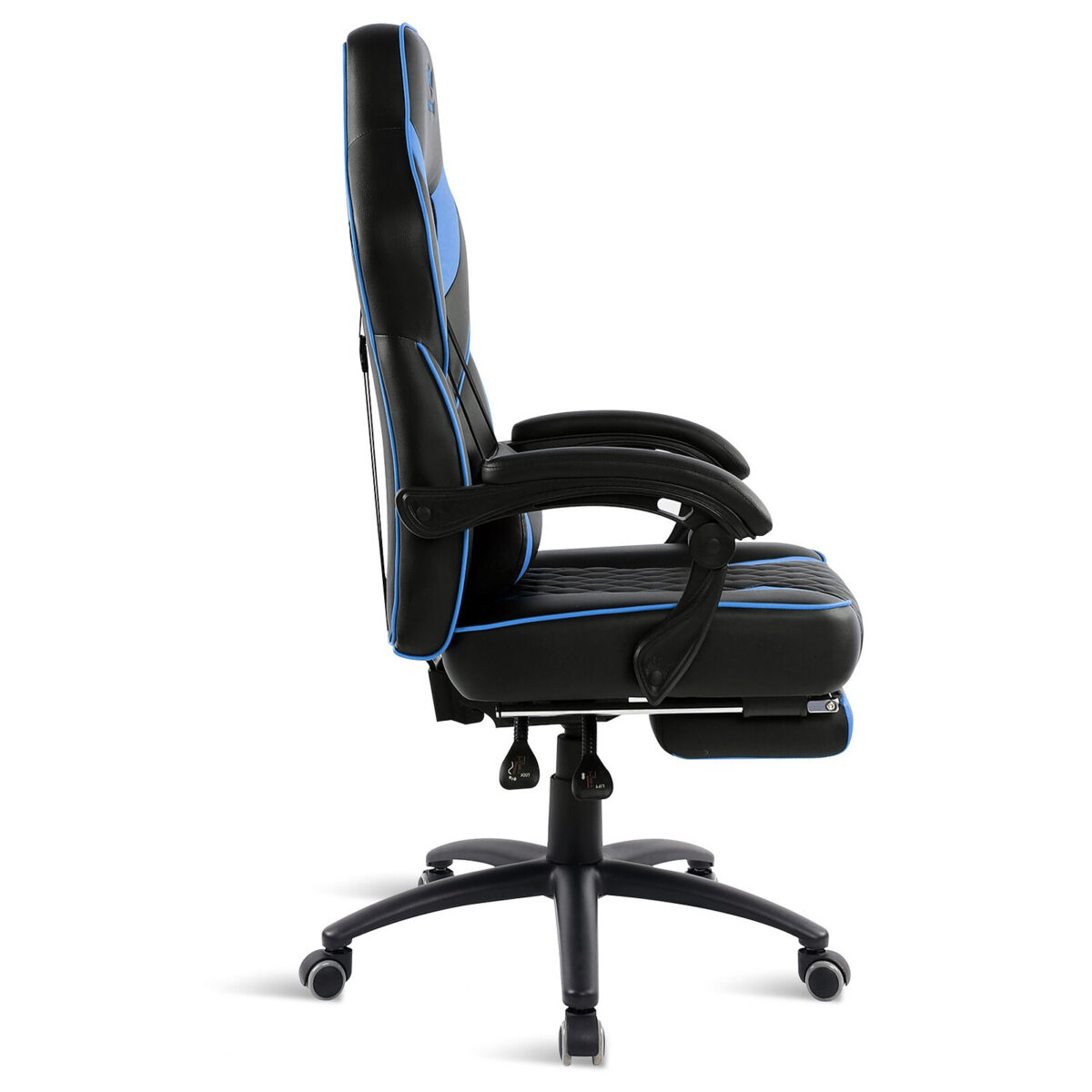 Spirit of Gamer Mustang Bleu - Siège en similicuir pour gamer avec dossier réglable à 160°, repose-jambes et accoudoirs fixes – Image 4