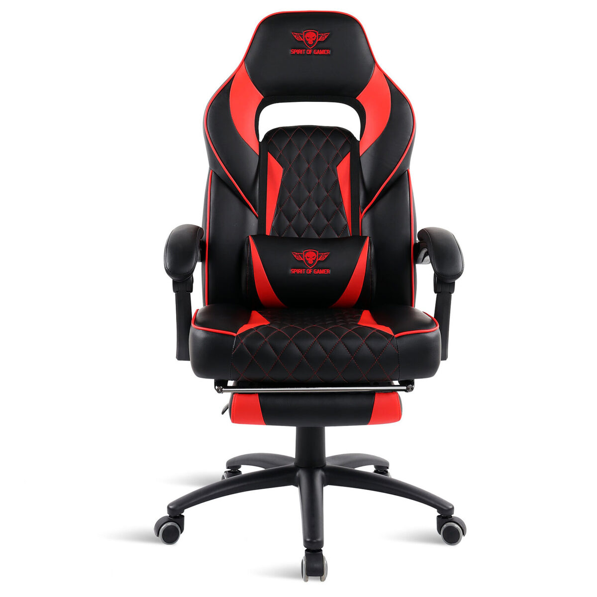 Spirit of Gamer Mustang Rouge - Siège en similicuir pour gamer avec dossier réglable à 160°, repose-jambes et accoudoirs fixes – Image 5