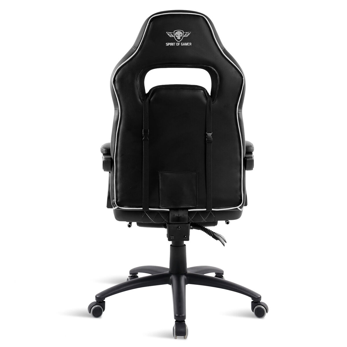Spirit of Gamer Mustang Blanc - Siège en similicuir pour gamer avec dossier réglable à 160°, repose-jambes et accoudoirs fixes – Image 2