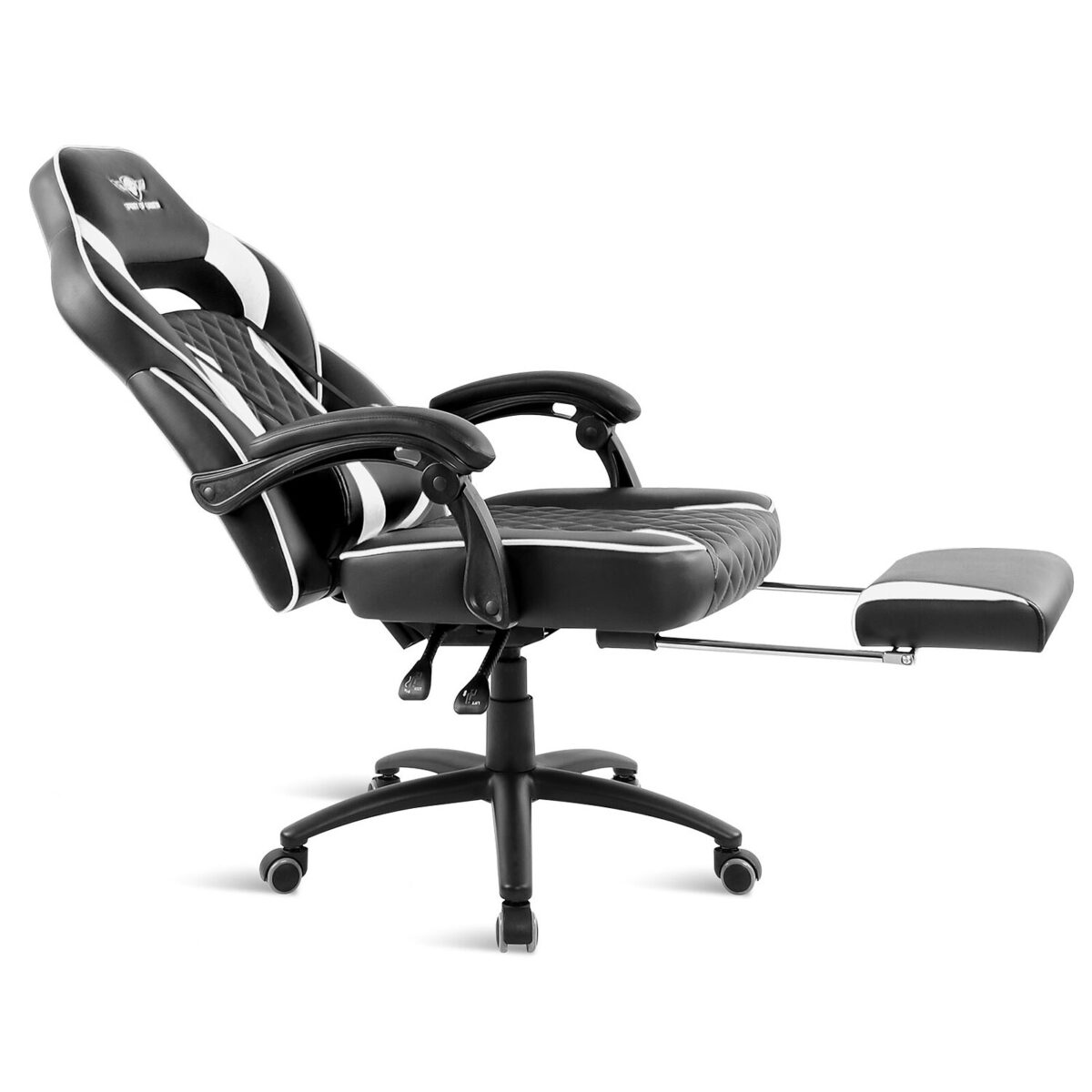Spirit of Gamer Mustang Blanc - Siège en similicuir pour gamer avec dossier réglable à 160°, repose-jambes et accoudoirs fixes – Image 3