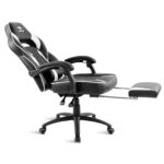 Spirit of Gamer Mustang Blanc - Siège en similicuir pour gamer avec dossier réglable à 160°, repose-jambes et accoudoirs fixes – Image 3