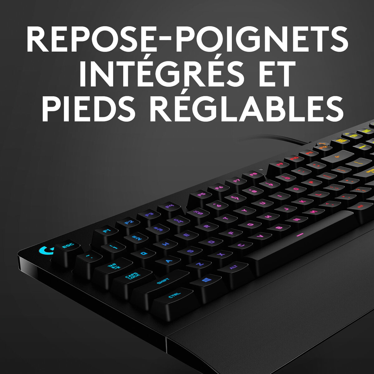 Logitech G213 Prodigy - Clavier Gaming AZERTY Français, rétroéclairage RGB, résistant aux éclaboussures – Image 2