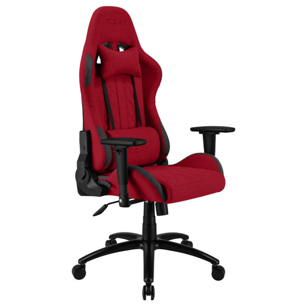 REKT ULTIM8-RS Rouge – Fauteuil Gaming en tissu avec dossier inclinable à 160° et accoudoirs 3D – Image 1