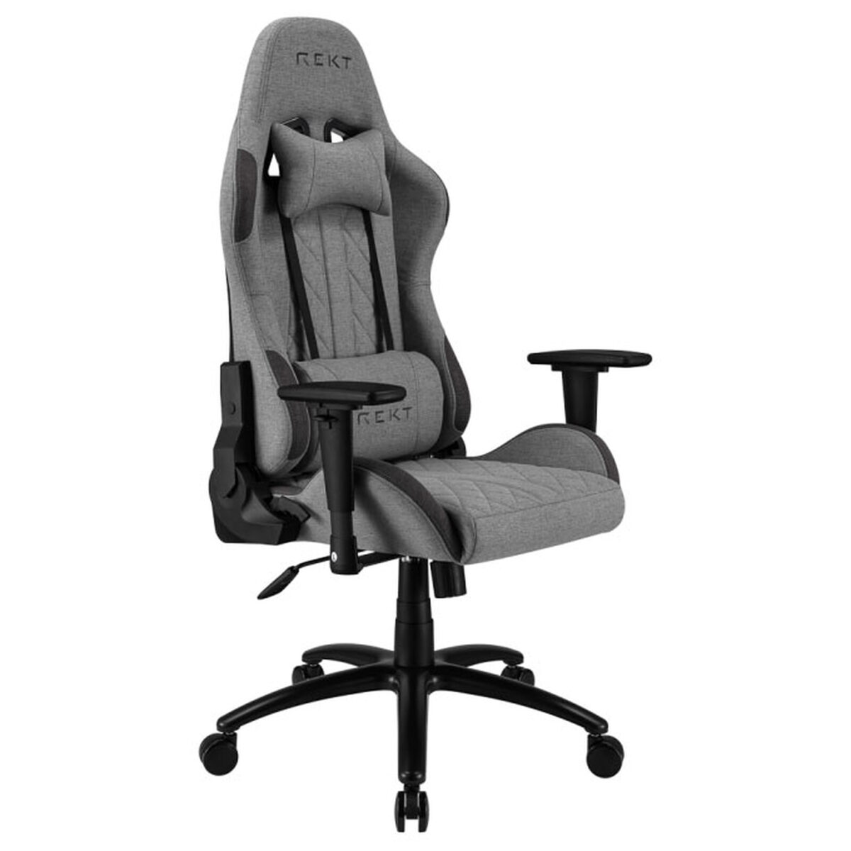 REKT ULTIM8-RS Gris Foncé – Fauteuil Gaming en tissu avec dossier inclinable 160° et accoudoirs 3D – Image 1