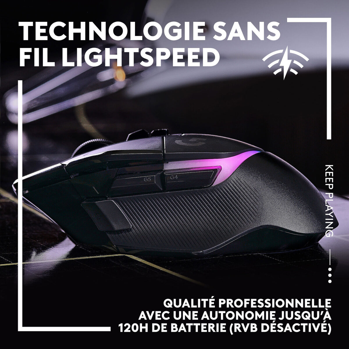 Logitech G502X Plus Noir - Souris Gamer Sans Fil 25 000 dpi RGB Lightsync – Image 4