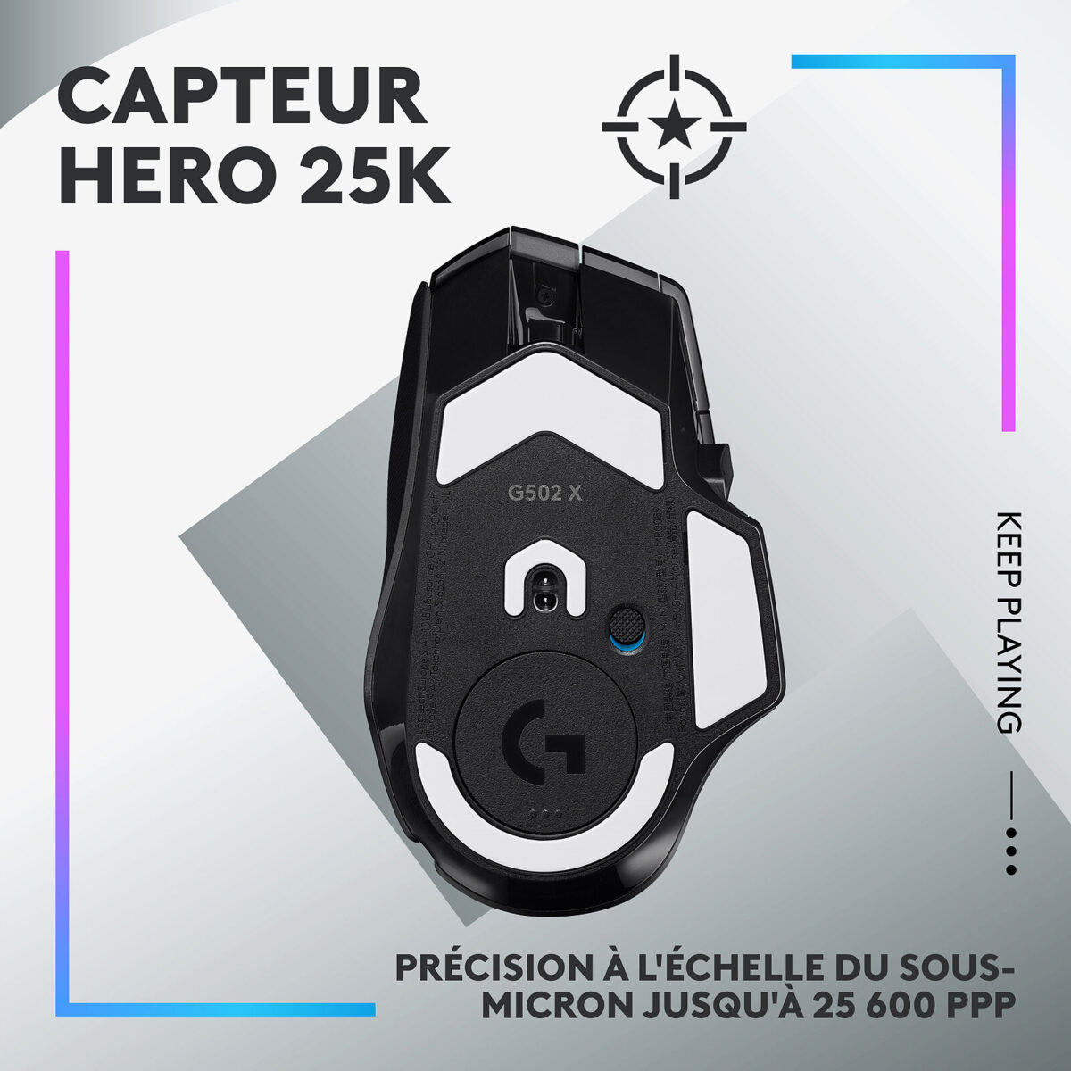 Logitech G502X Plus Noir - Souris Gamer Sans Fil 25 000 dpi RGB Lightsync – Image 3
