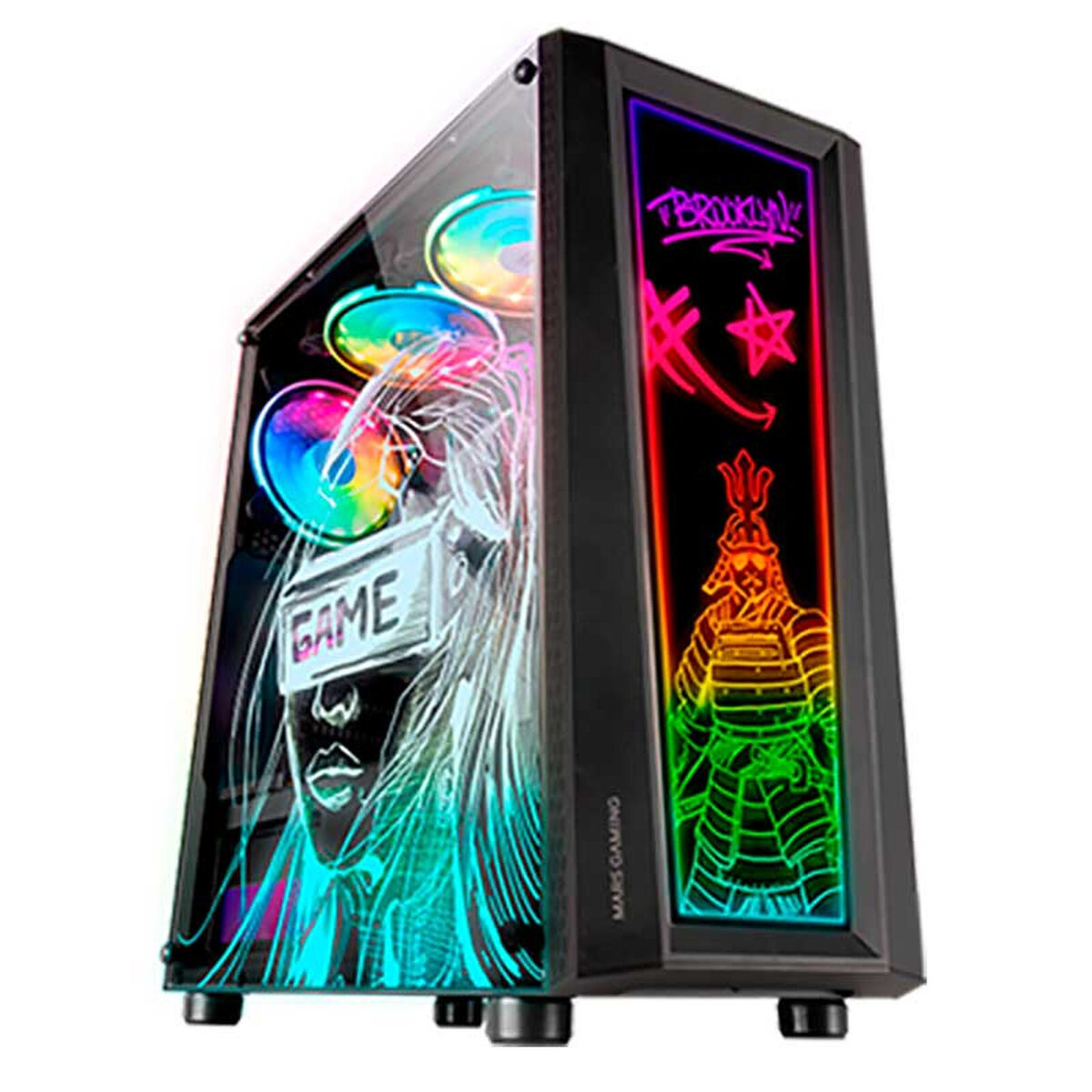 Mars Gaming MC-ART - Boîtier Moyen Tour Noir avec Verre Trempé et LED ARGB – Image 3