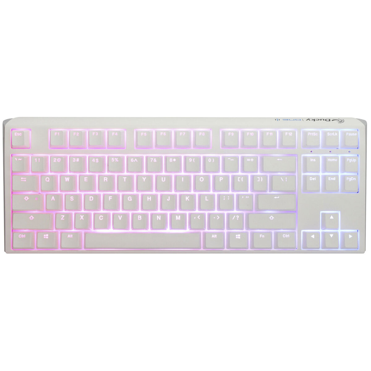 Ducky Channel One 3 TKL White – Clavier mécanique haut de gamme – Switch Cherry MX Silent Red – Rétroéclairage RGB – Touches PBT – AZERTY Français – Image 1