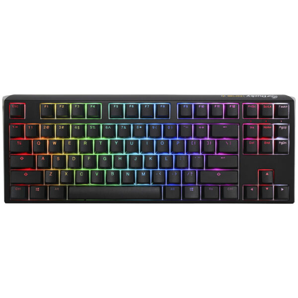 Ducky Channel One 3 TKL Black – Clavier mécanique haut de gamme – Switch Cherry MX Brown – Rétroéclairage RGB – Touches PBT – AZERTY Français