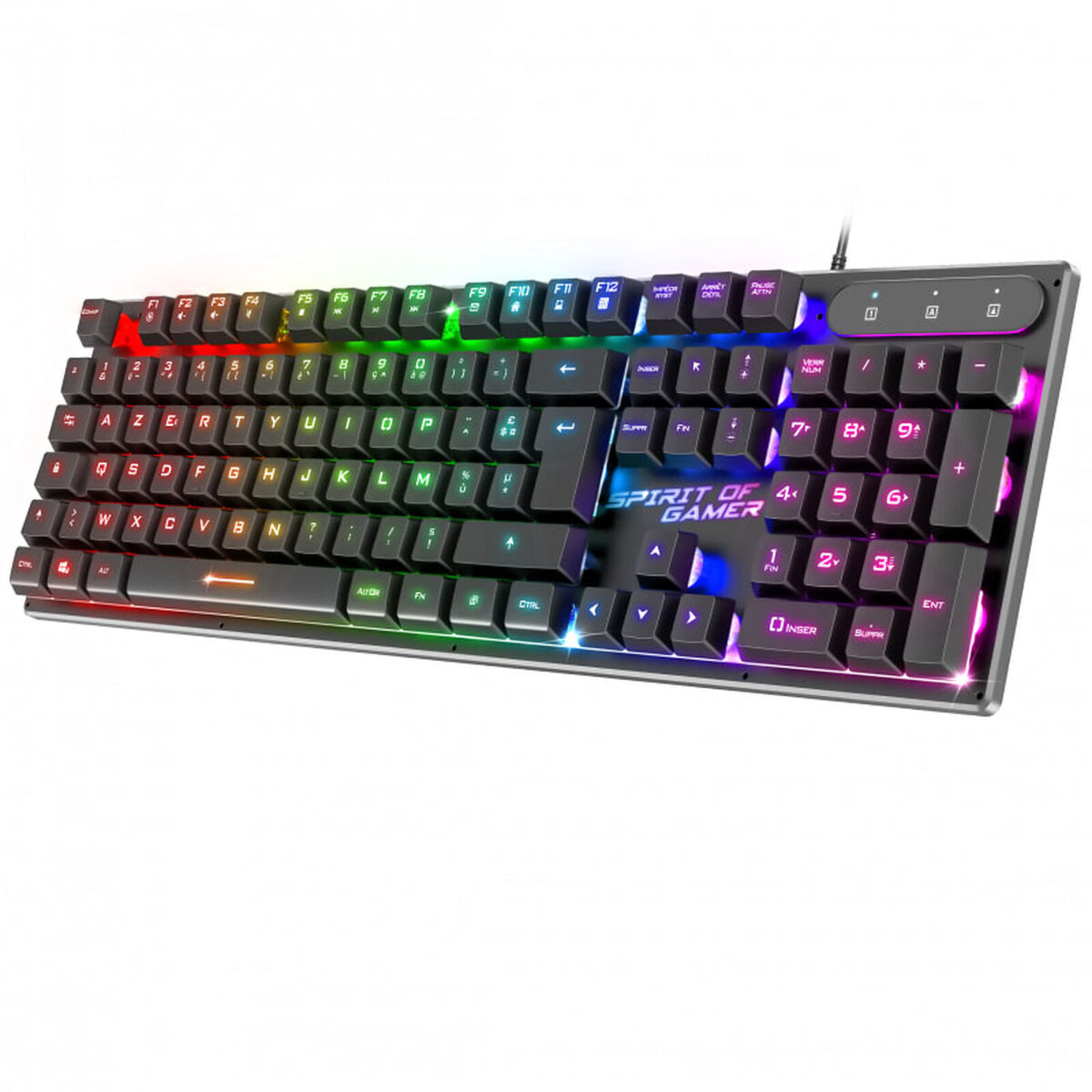 Spirit of Gamer Pro-K1 – Clavier semi-mécanique gamer – Rétroéclairage RGB – AZERTY Français – Image 1