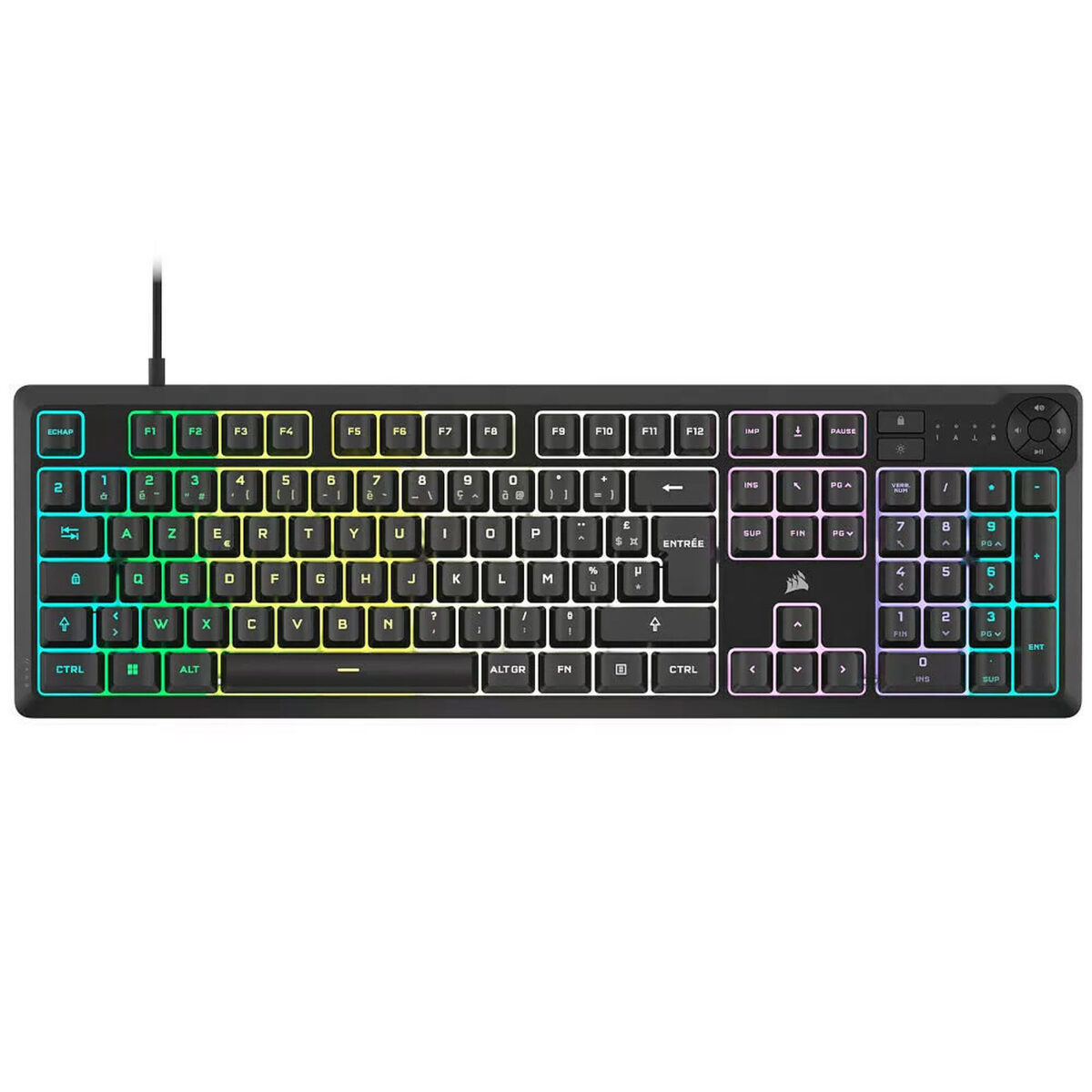 Corsair Gaming K55 Core RGB – Clavier Gaming AZERTY à membrane avec rétroéclairage RGB – Image 1