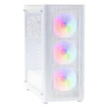 Fox Spirit FG1 Blanc – Boîtier Moyen Tour Verre Trempé avec 3 Ventilateurs ARGB