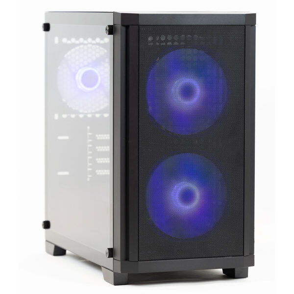Fox Spirit MG1 - Boîtier Mini Tour Noir avec Panneau Verre Trempé et Ventilateurs ARGB