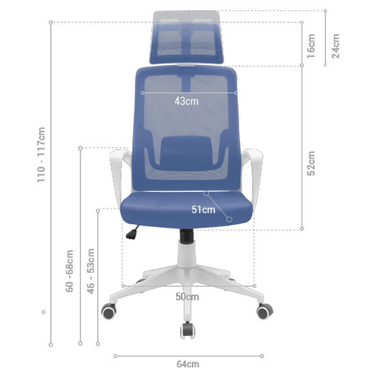 Mars Gaming MGC-ErgoLite (Bleu) – Image 1