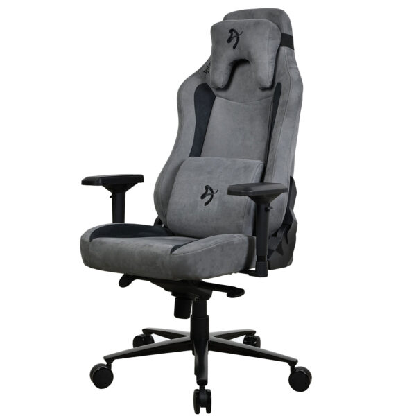 Arozzi Vernazza Supersoft (Anthracite) - Siège pour gamer en tissu microfibre avec dossier inclinable à 165° et accoudoirs 4D