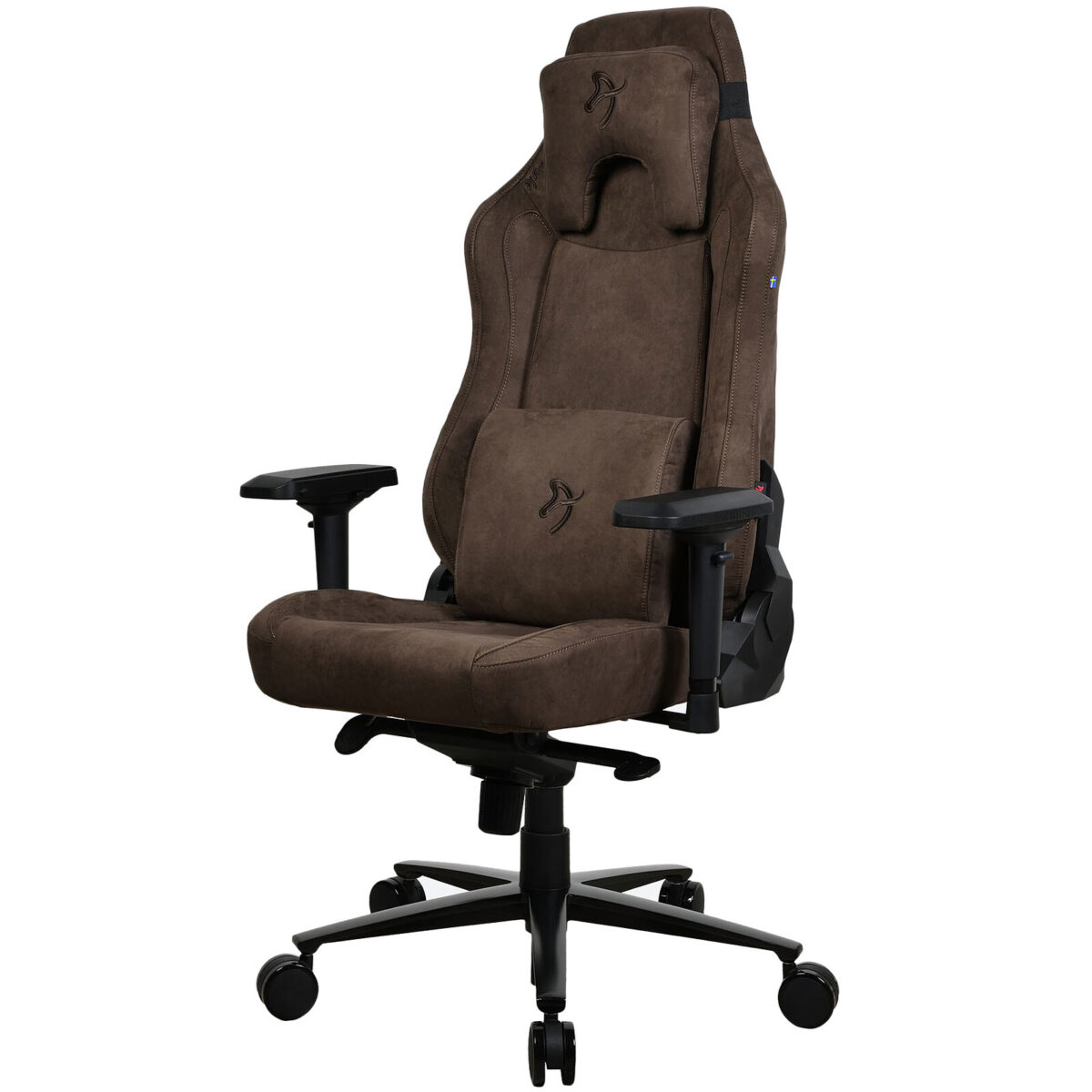 Arozzi Vernazza Supersoft (Marron) - Siège pour gamer en tissu microfibre avec dossier inclinable à 165° et accoudoirs 4D – Image 1
