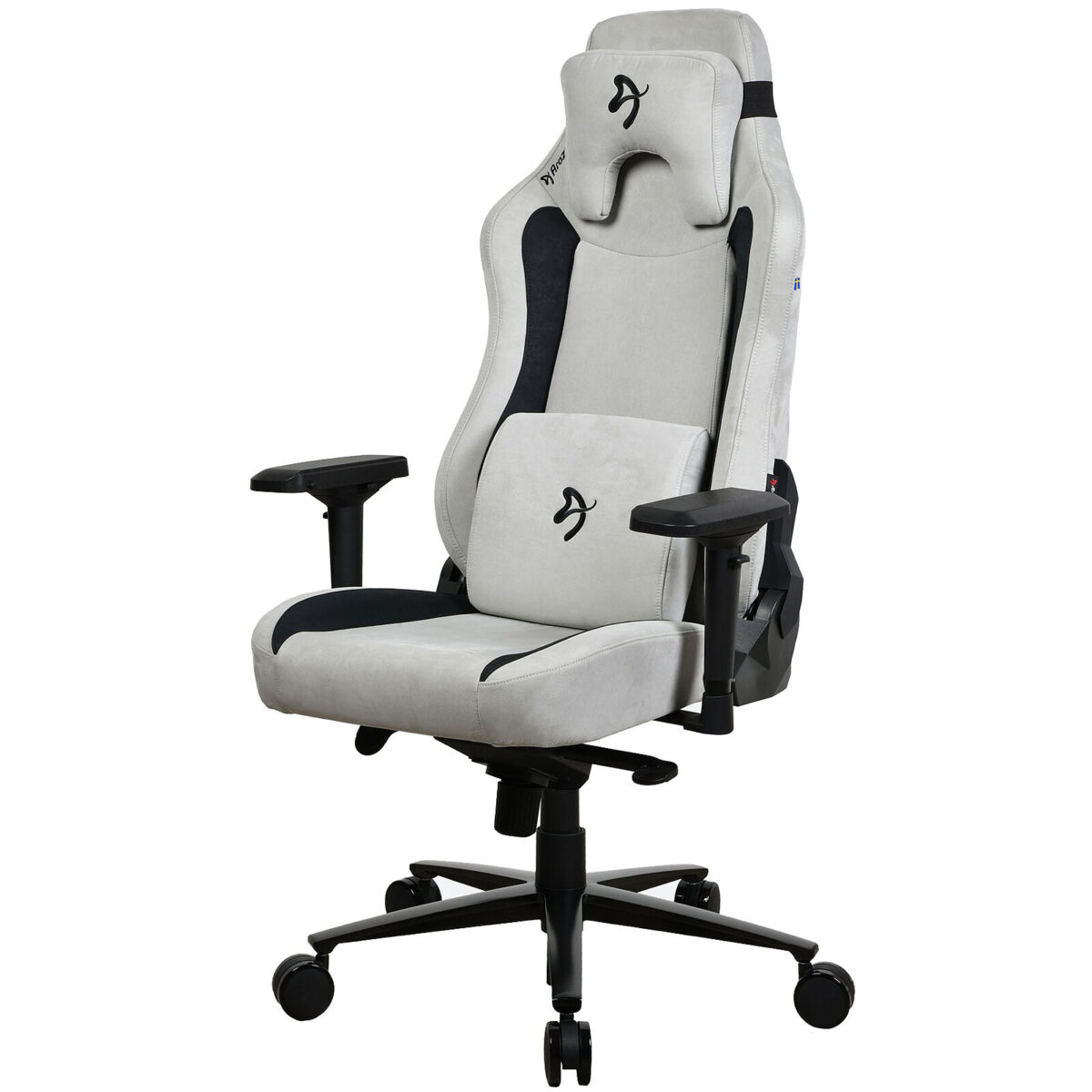 Arozzi Vernazza Supersoft (Gris Clair) - Siège pour gamer en tissu microfibre avec dossier inclinable à 165° et accoudoirs 4D – Image 1