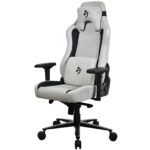 Arozzi Vernazza Supersoft (Gris Clair) - Siège pour gamer en tissu microfibre avec dossier inclinable à 165° et accoudoirs 4D