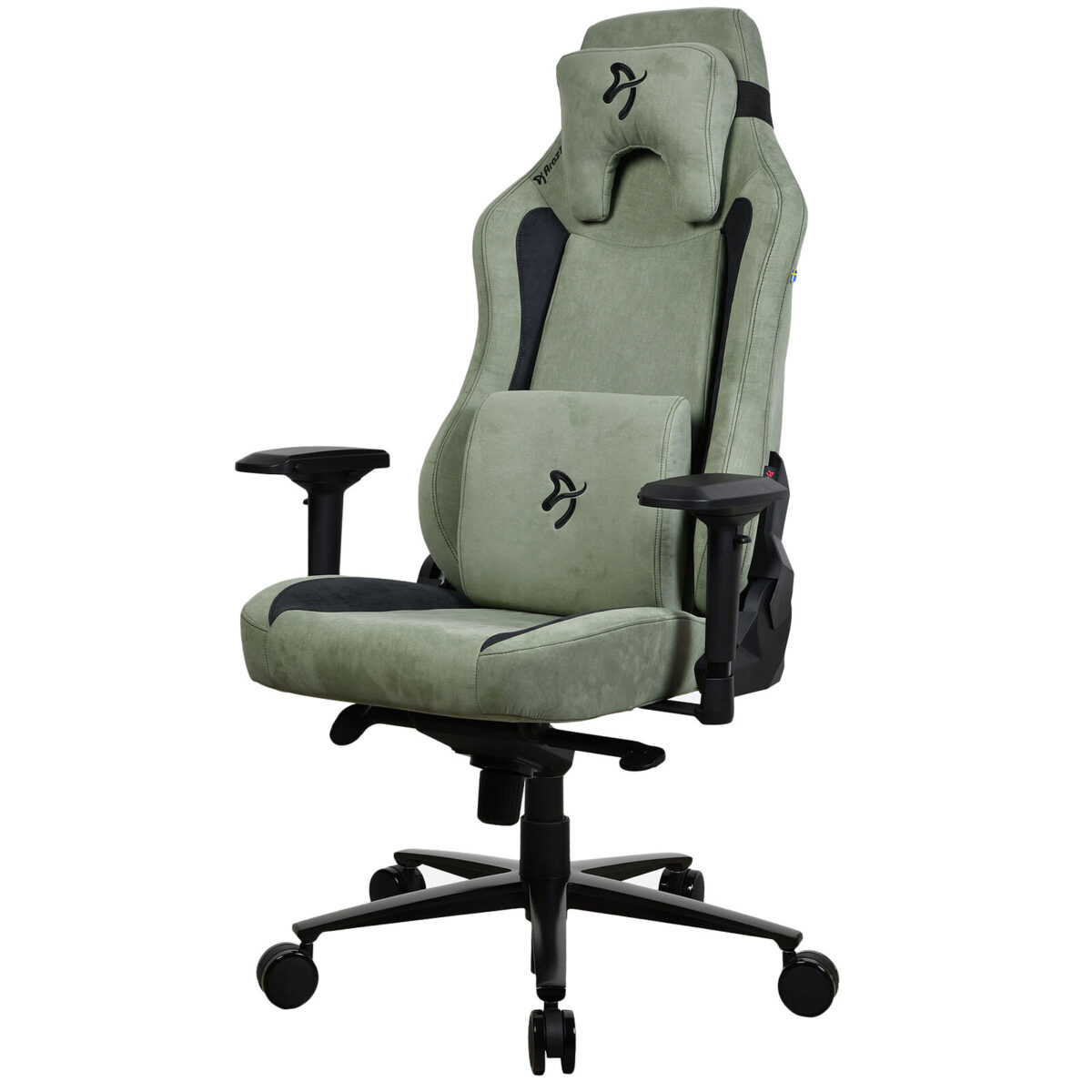 Arozzi Vernazza Supersoft (Forêt Vert) - Siège pour gamer en tissu microfibre avec dossier inclinable à 165° et accoudoirs 4D – Image 1