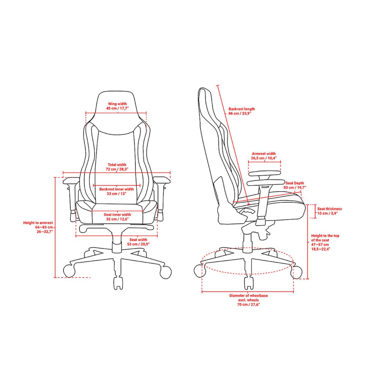Arozzi Vernazza Supersoft (Rouge) - Siège pour gamer en tissu microfibre avec dossier inclinable à 165° et accoudoirs 4D – Image 3