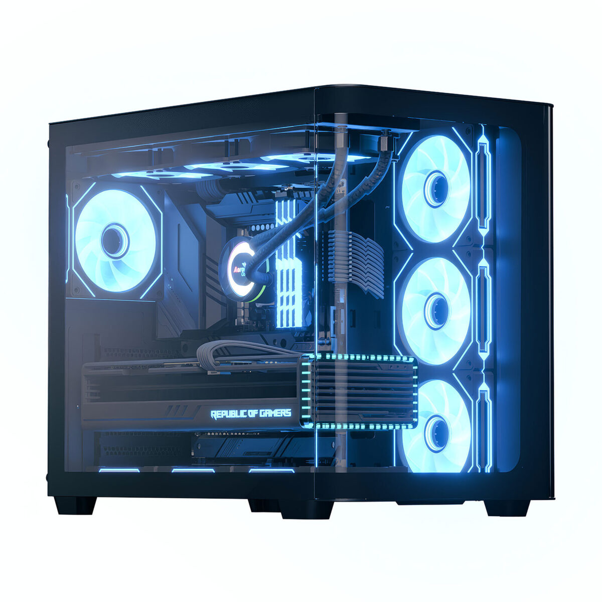 Boîtier PC Moyen Tour Aerocool P500C Noir – Verre Trempé & Ventilateurs ARGB – Image 1