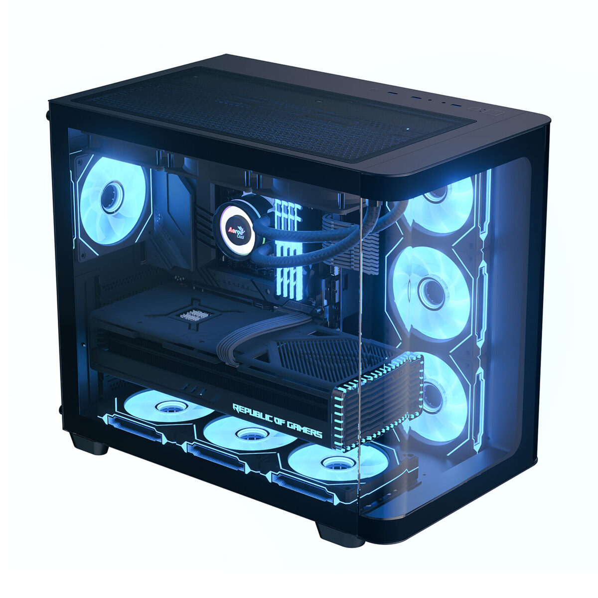 Boîtier PC Moyen Tour Aerocool P500C Noir – Verre Trempé & Ventilateurs ARGB – Image 4