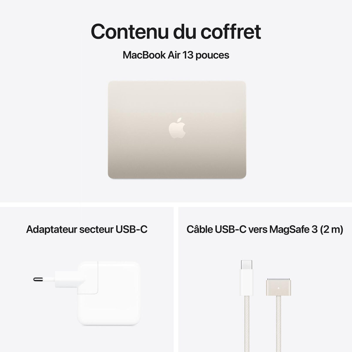 Apple MacBook Air M4 13" (2025) Lumière Stellaire – 32 Go RAM, 1 To SSD (MC6A4FN/A-32GB-1TB-35W) – Image 2