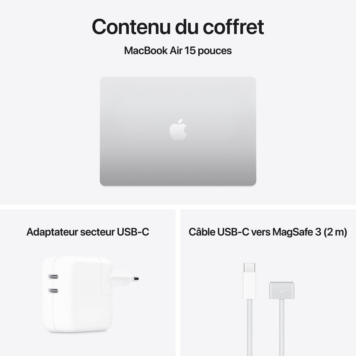 Apple MacBook Air M4 15" (2025) Argent – 16 Go RAM, 256 Go SSD (MW1G3FN/A) – Image 2