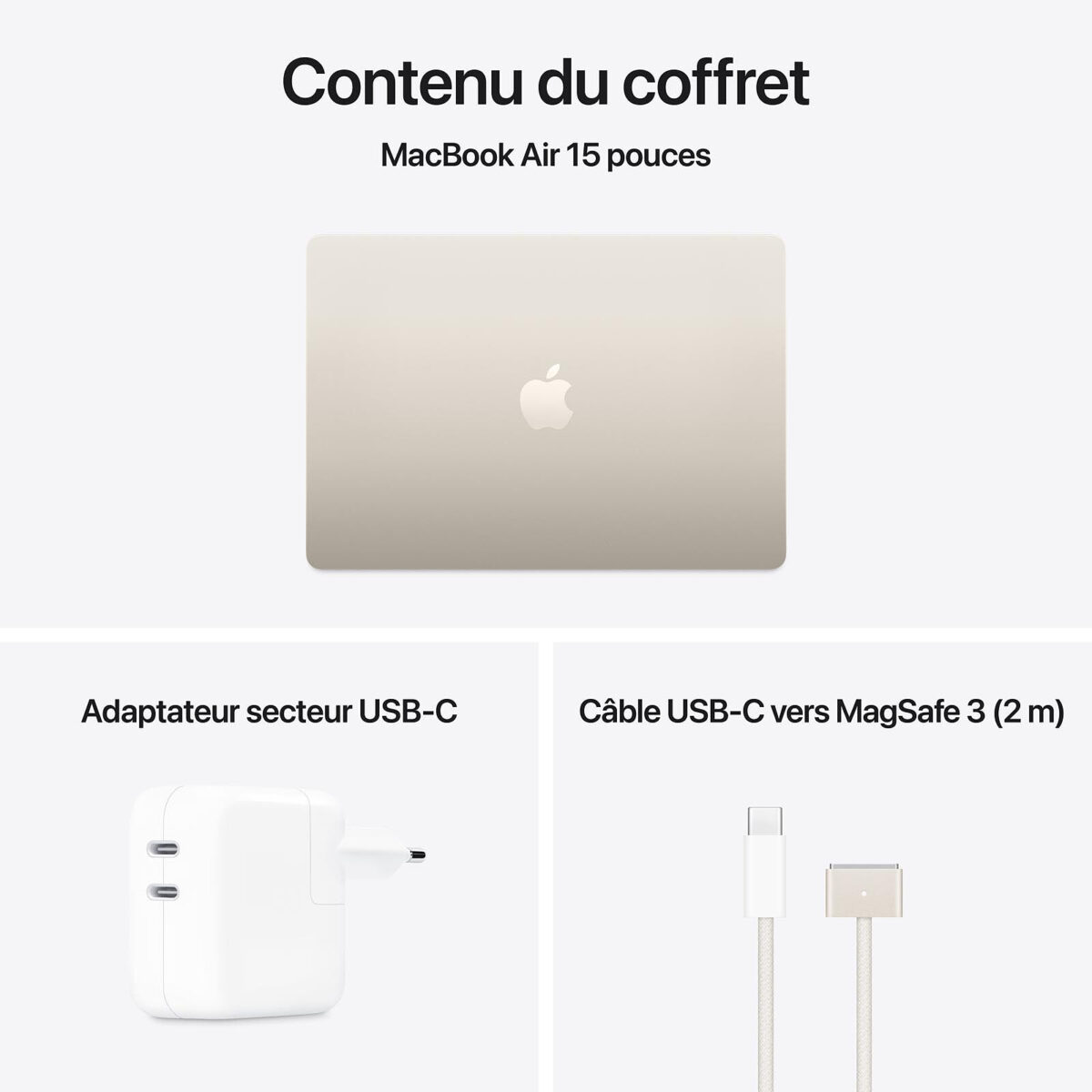 Apple MacBook Air M4 15" (2025) Lumière stellaire – 24 Go RAM, 512 Go SSD (MC6K4FN/A) – Image 2