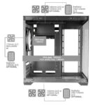 Mars Gaming MC-View2 - Boîtier Mini Tour Noir avec Façade et Panneau en Verre Trempé – Image 3