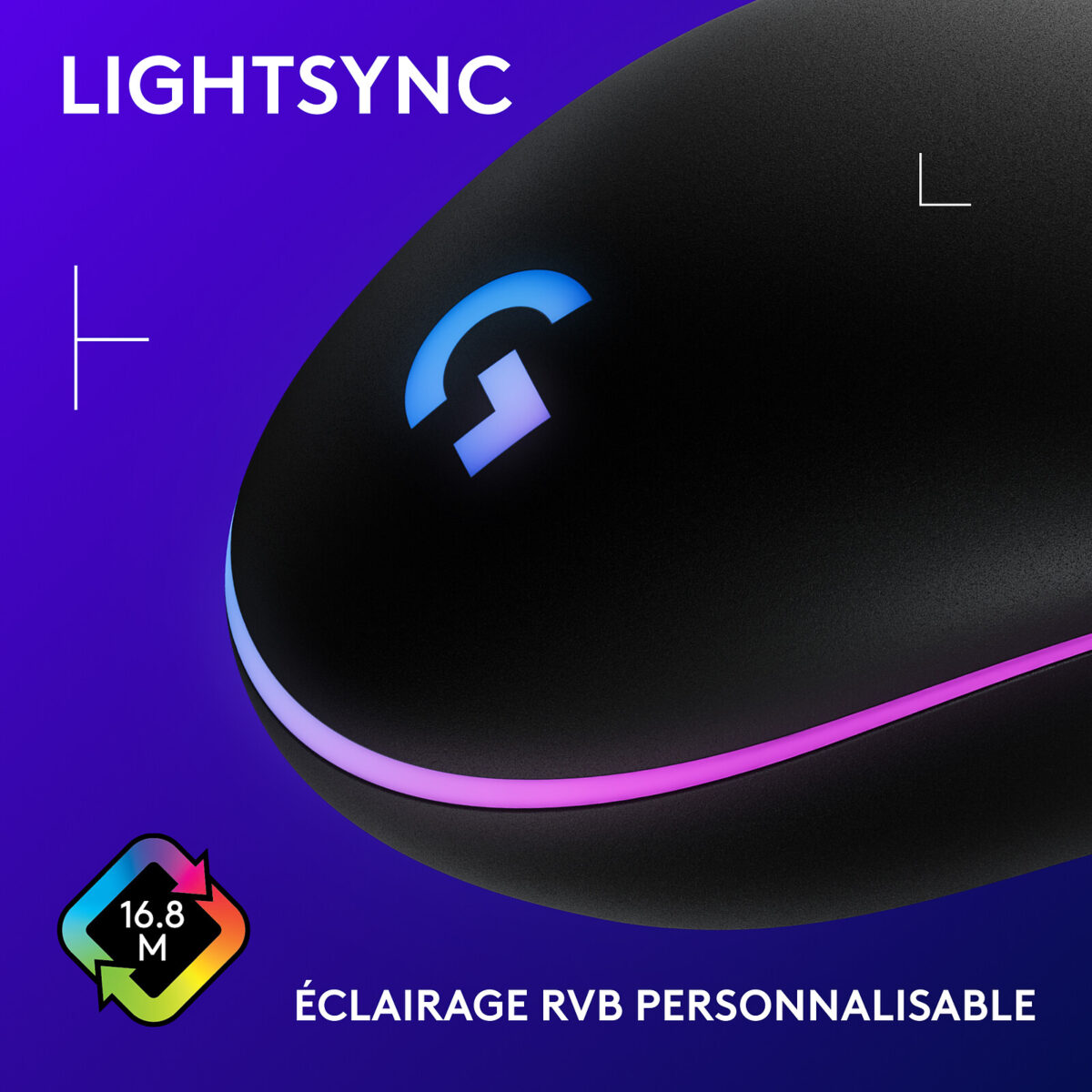 Souris Gaming Logitech G G203 LightSync RGB (Noir) – Image 3