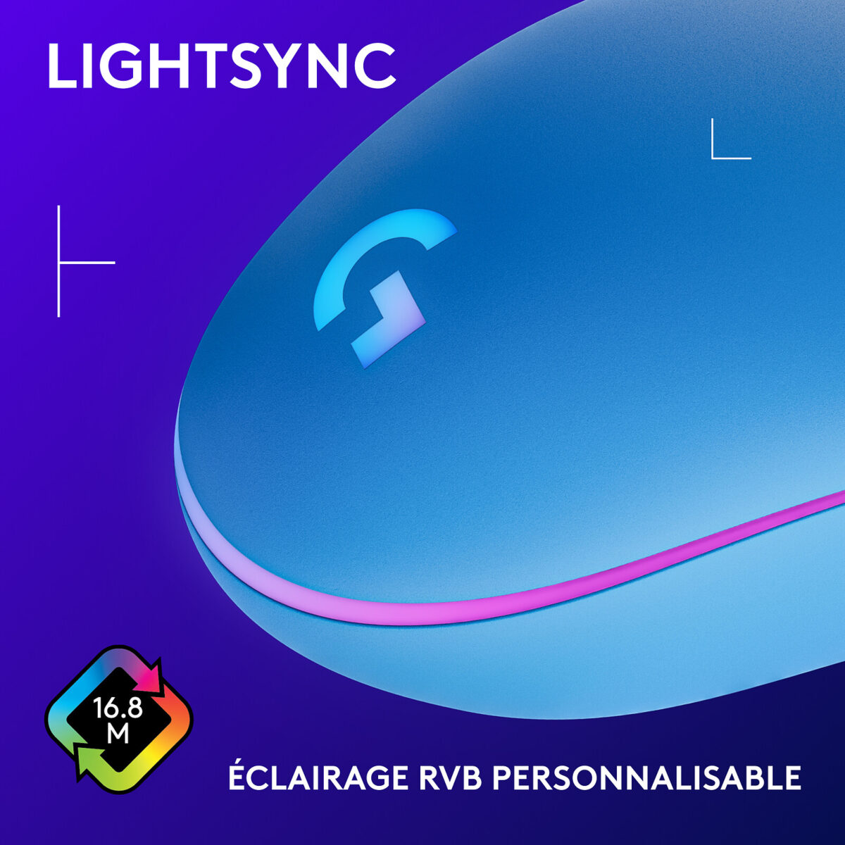 Souris Gaming Logitech G G203 LightSync RGB (Bleu) – Image 3