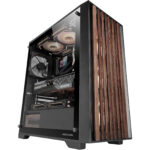 Mars Gaming MC-WOOD - Boîtier moyen tour avec fenêtre latérale en verre trempé et façade en bois