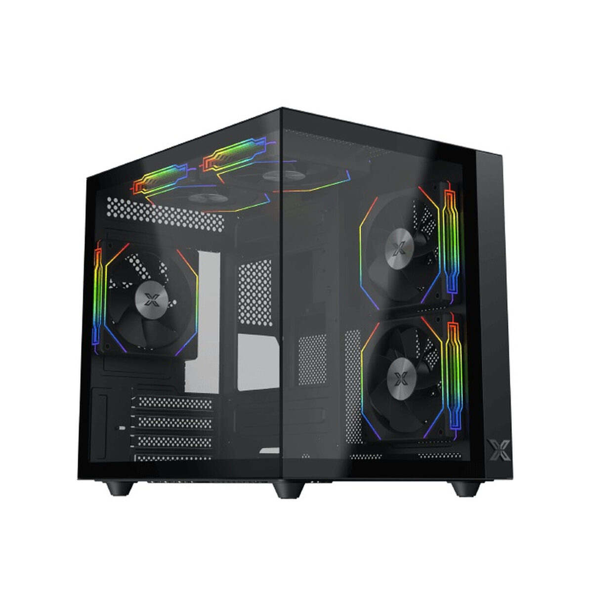Xigmatek Aqua M Lite Noir – Boîtier Mini Tour avec façade et paroi en verre trempé – Image 1