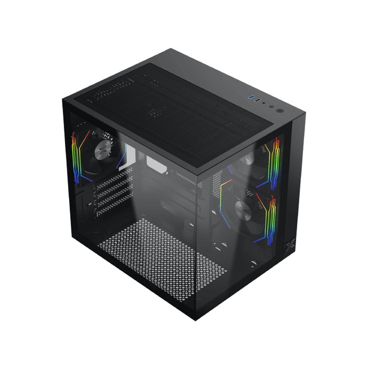Xigmatek Aqua M Lite Noir – Boîtier Mini Tour avec façade et paroi en verre trempé – Image 4