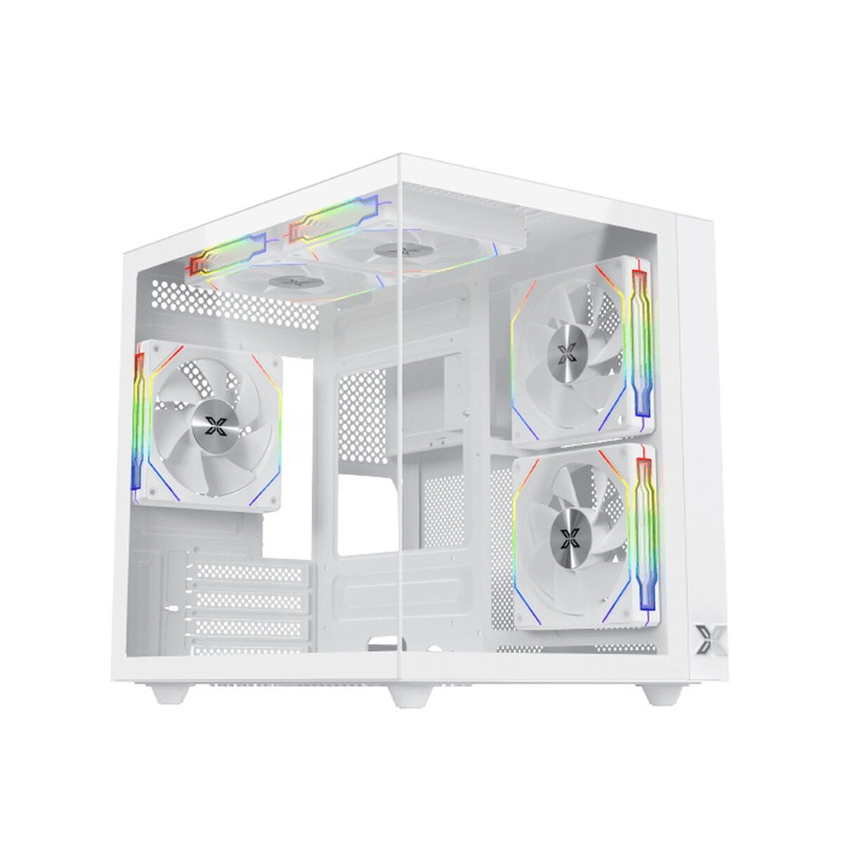 Xigmatek Aqua M Lite Blanc – Boîtier Mini Tour avec façade et paroi en verre trempé – Image 1