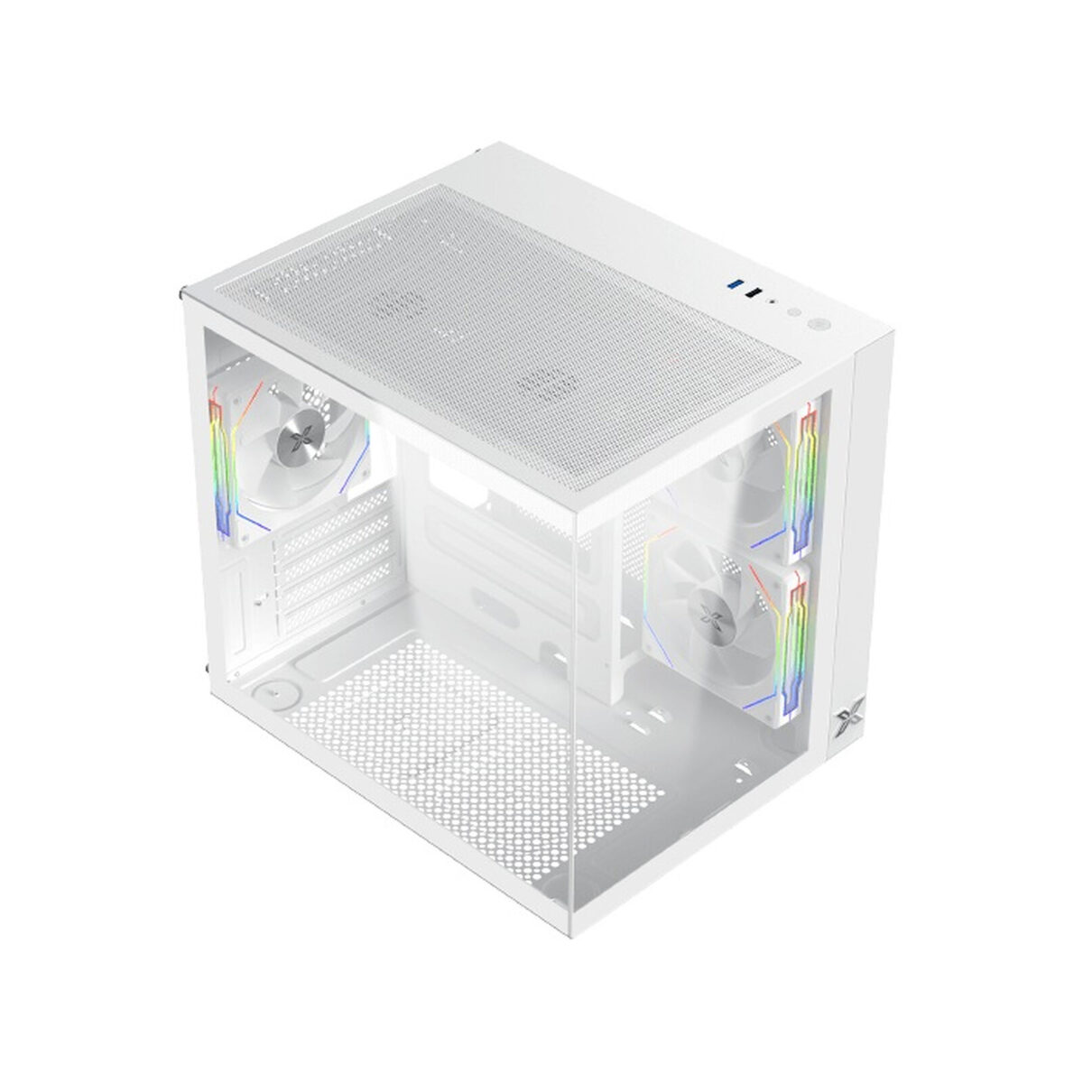 Xigmatek Aqua M Lite Blanc – Boîtier Mini Tour avec façade et paroi en verre trempé – Image 4