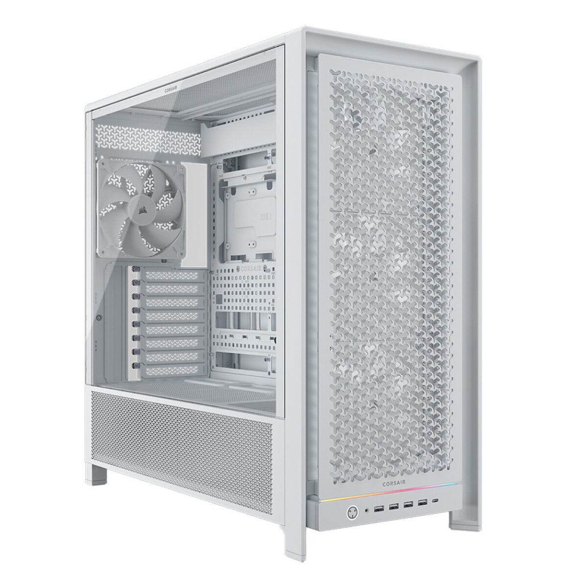 Corsair Frame 5000D RS Blanc – Boîtier Moyen Tour avec panneau en verre trempé et façade Mesh – Image 1