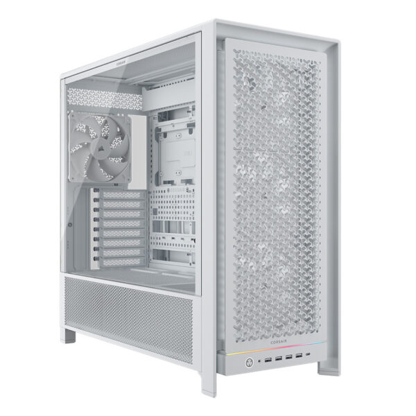 Corsair Frame 5000D RS Blanc – Boîtier Moyen Tour avec panneau en verre trempé et façade Mesh